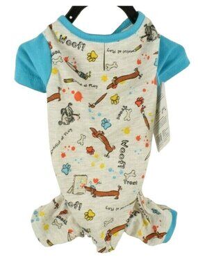 Youly  XXS 9 to 11 inch Dog New The Artist Blue Pet Pajamas